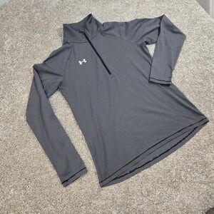 Under Armour Heat Gear 1/4 Quarter Zip Women's S Black/white Striped Loose Fit